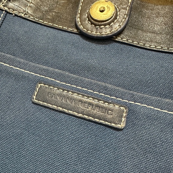 Banana Republic Faded brown Lambskin Leather Tote Hobo Bag with silver sparkle - Picture 7 of 16